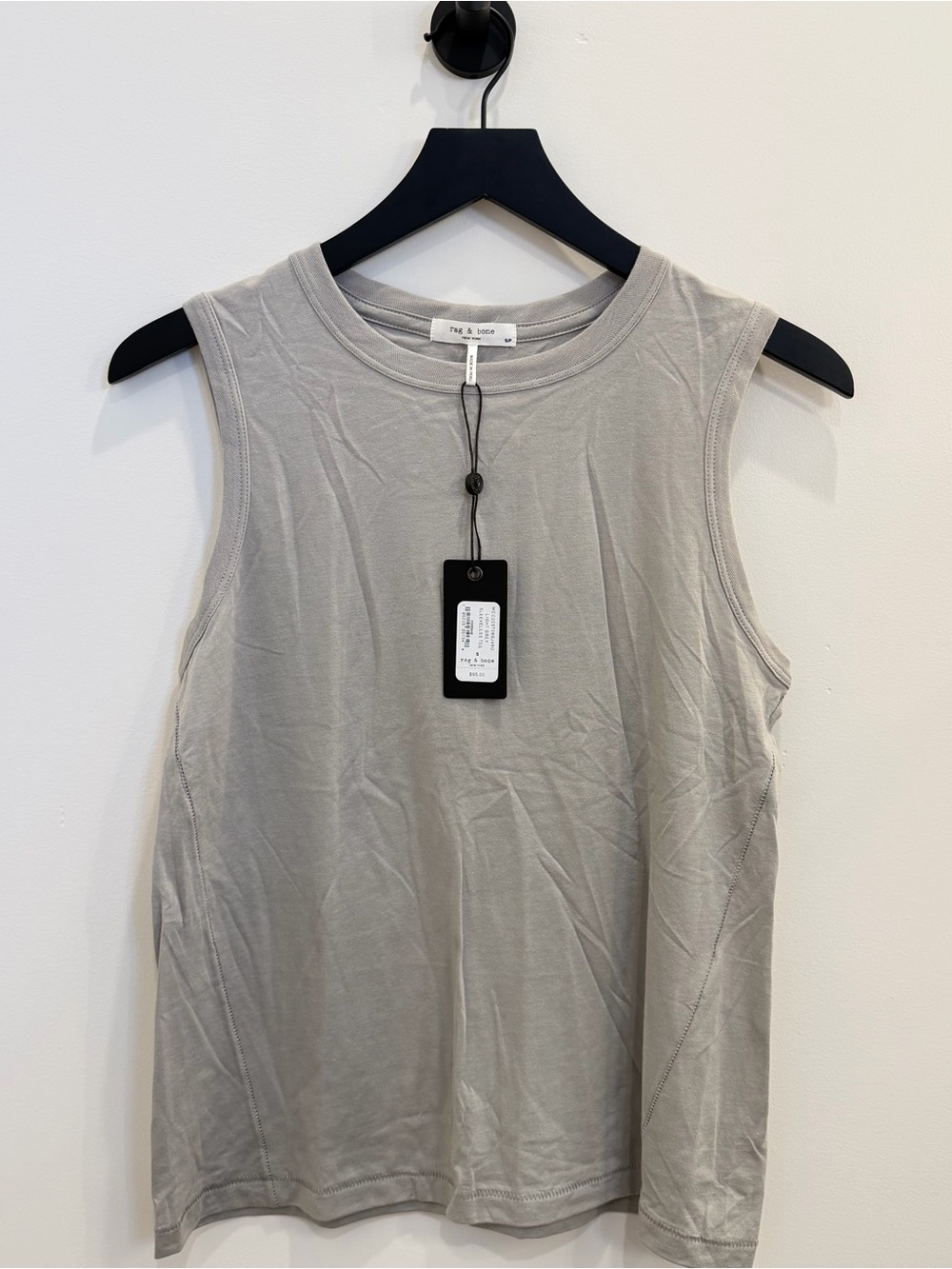 rag & bone Sleeveless Crewneck Tank — Light Gray